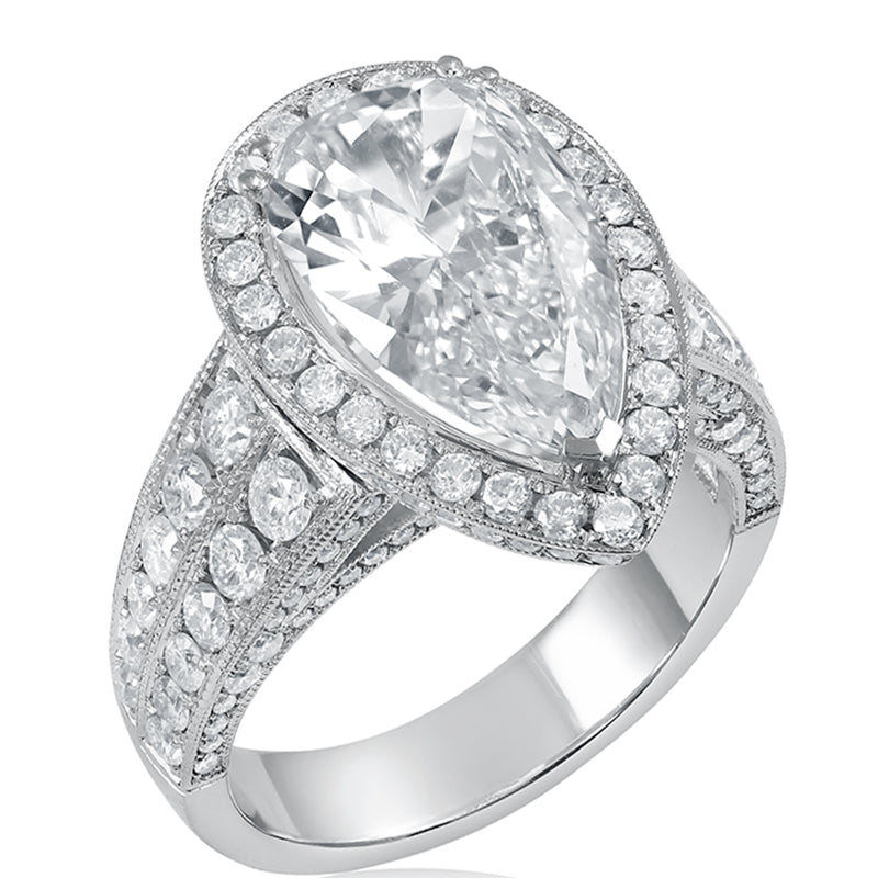 Buy now pear shape antique style diamond engagement ring