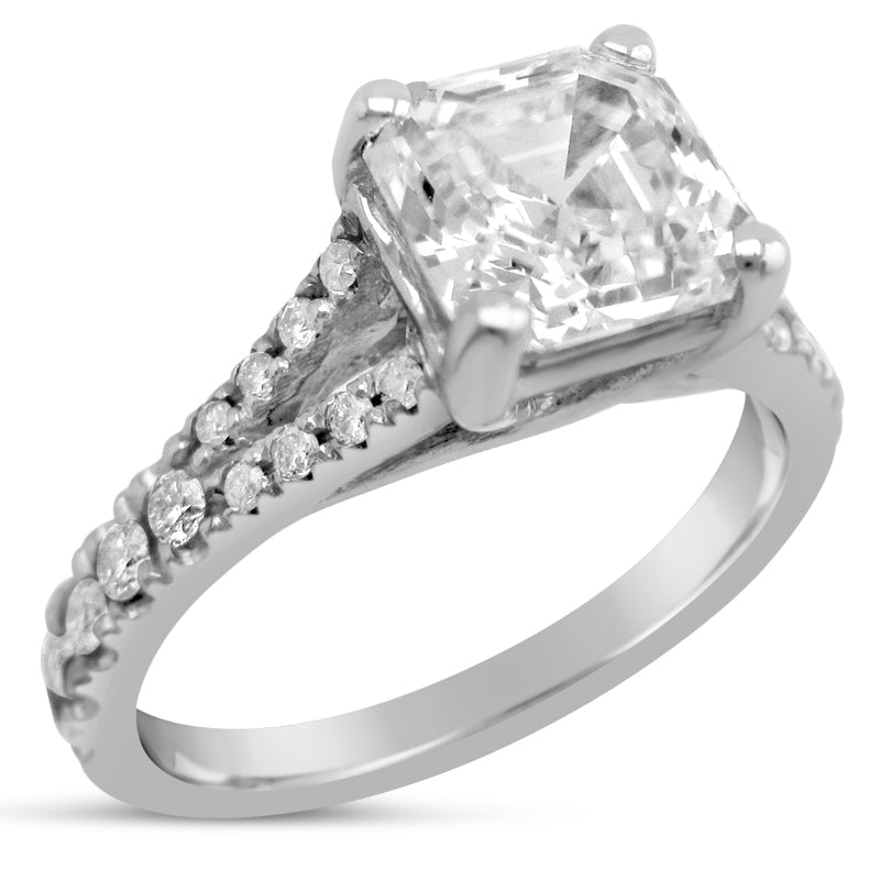 Hot item Asscher Cut Split Shank diamond engagement ring Designer inspired Nina Elle Jewels