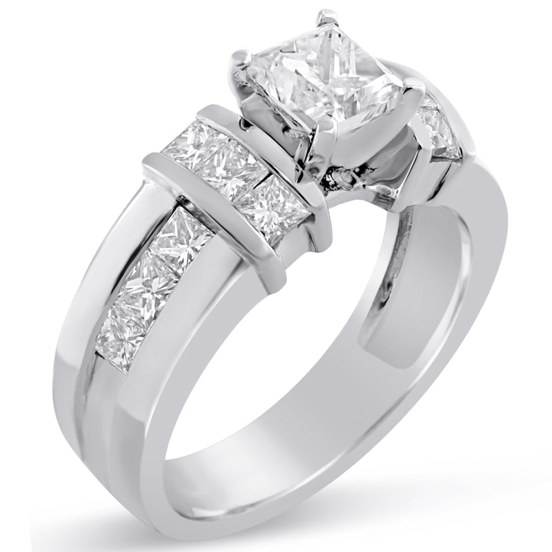 Engagement ring with channel set band sale