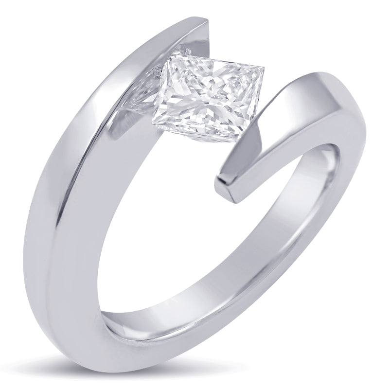 Princess cut tension shop ring