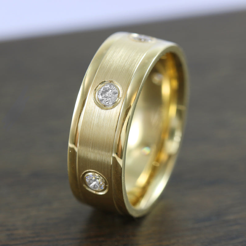 Custom Made Wedding Bands for Men and Women Antique Pave Channel and