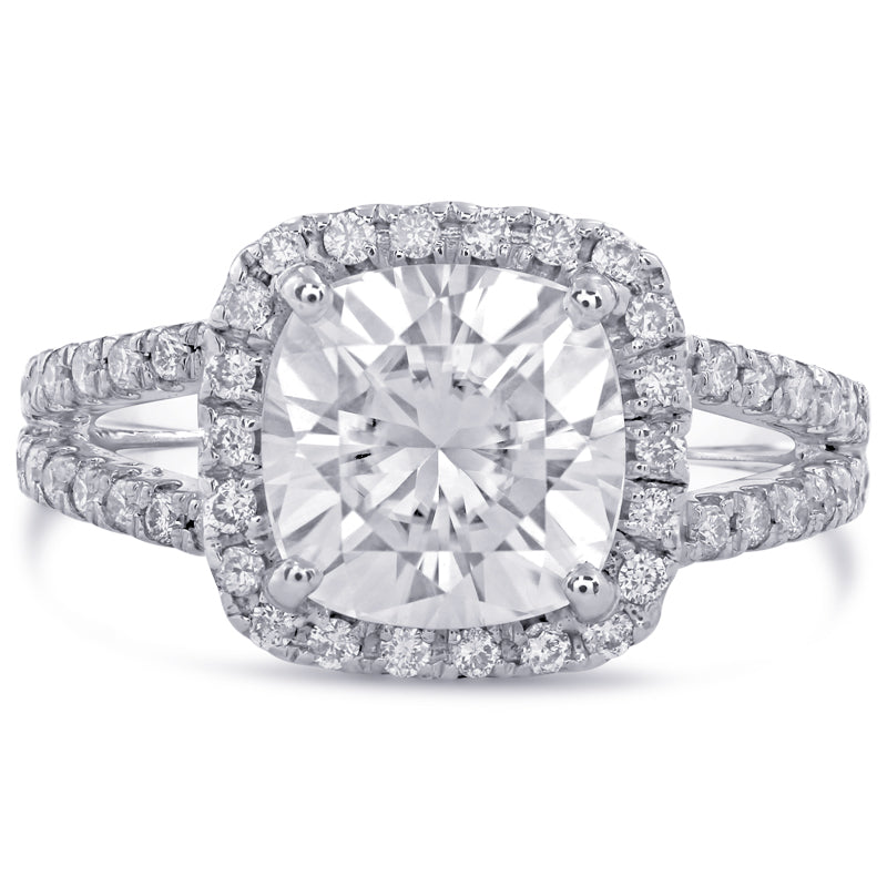 Incredible Cushion Cut Split Shank Diamond Engagement Ring Affordable ...