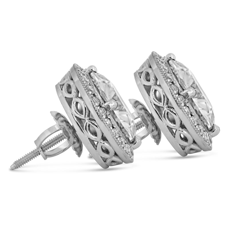 Shop largest selection of 8mm moissanite diamond halo studs with