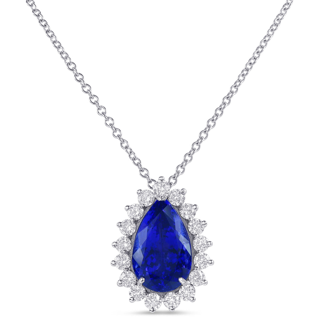 18ct Pear Tanzanite and Diamonds Women s Pendant PN171