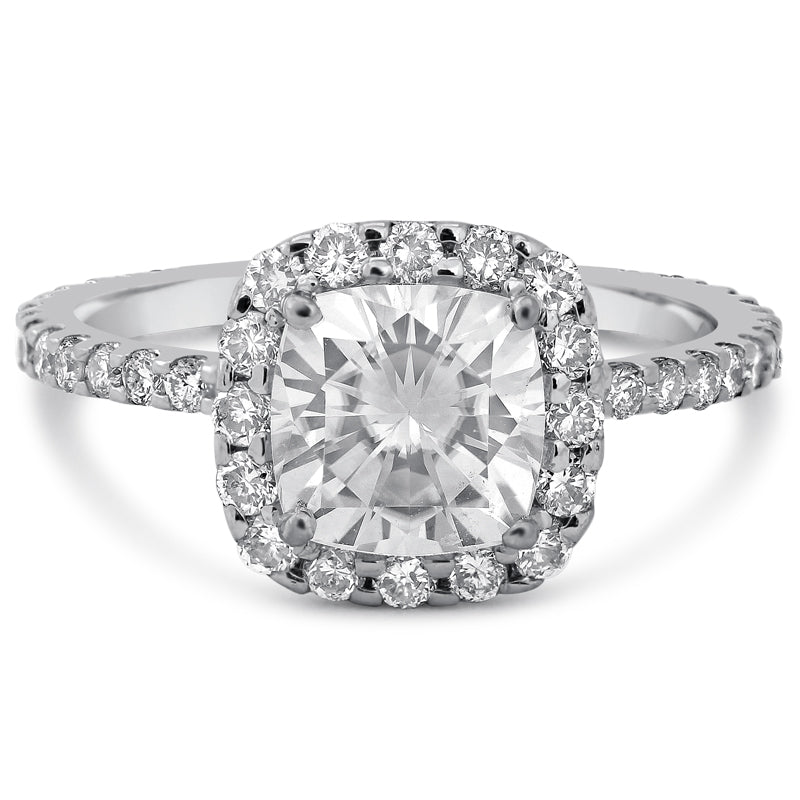 Shop at Nina Elle Jewels for moissanite engagement rings with diamonds in harry winston setting