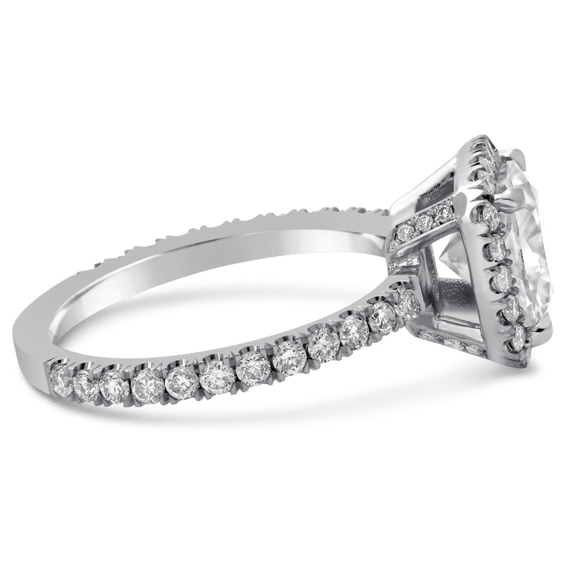 Buy Moissanites at Nina Elle Jewels Harry Winston Halo Style 7.5mm Ring with Diamonds