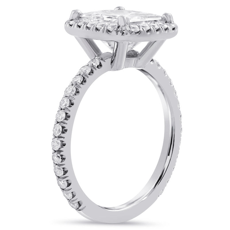 2.50ct Princess Cut Halo Style Diamond Engagement Ring Harry Winston Inspired Nina Elle Jewels