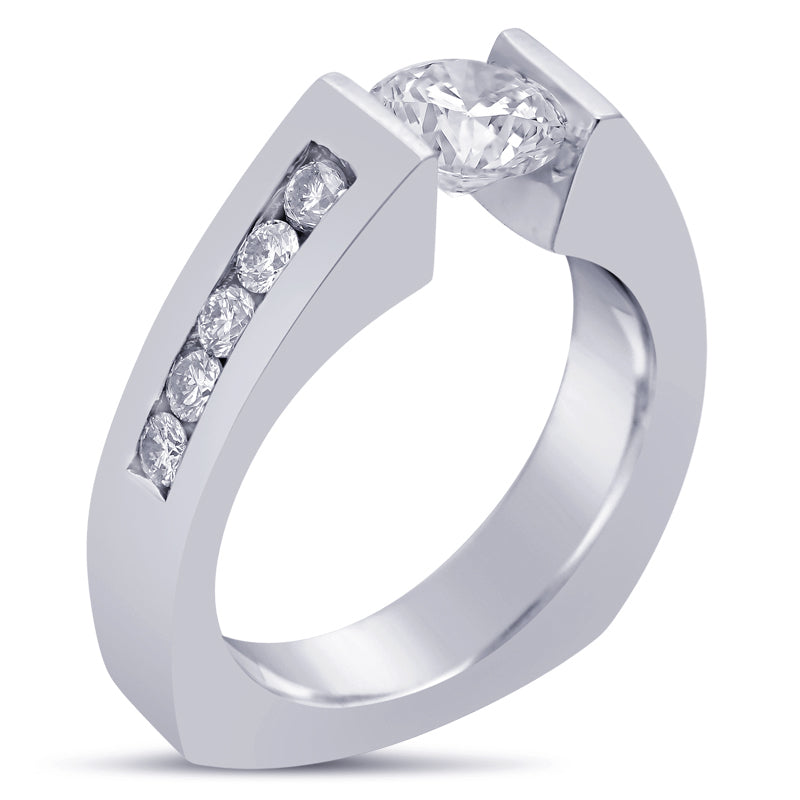 Buy now round cut tension set diamond engagement ring and band