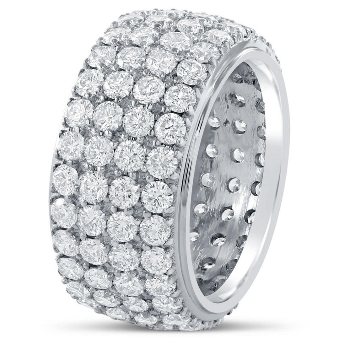 STUNNING 4CT Wide Women's Eternity Band with Row Diamonds in